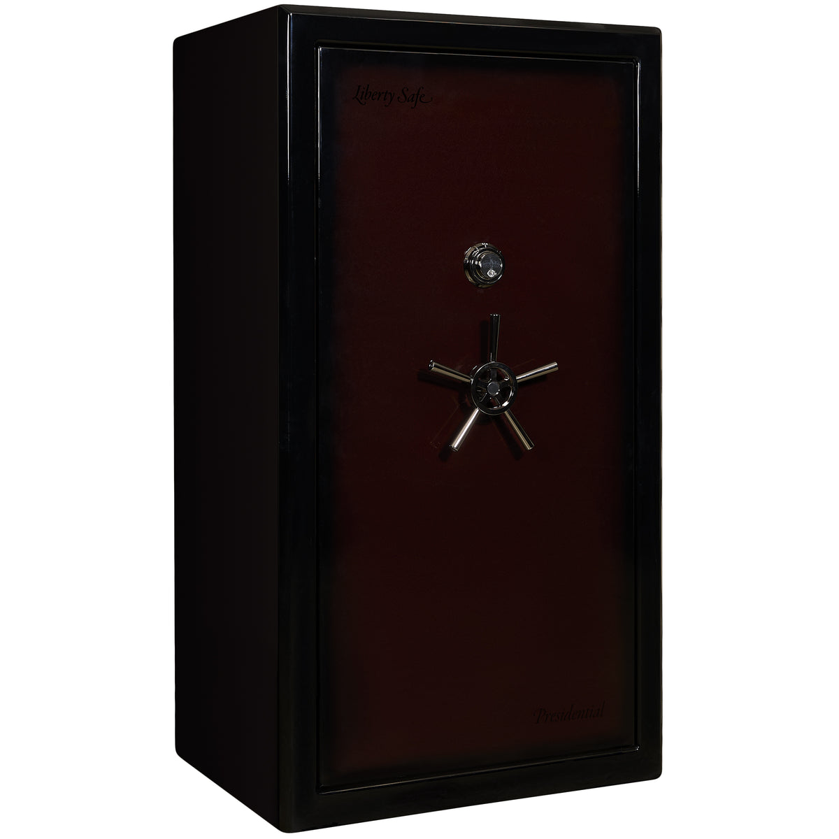 Presidential Series | Level 10 Security | 2.5 Hours Fire Protection | 40 | Dimensions: 66”(H) x 36”(W) x 27.75"(D*) | BurgundyGloss | Mechanical Lock - Closed