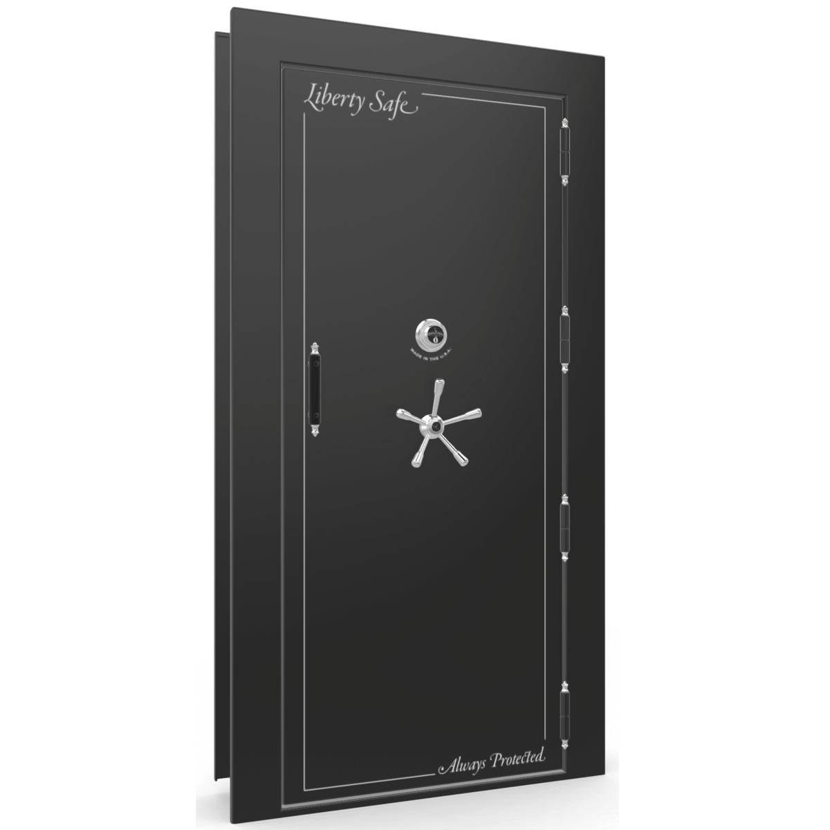 Vault Door Series | Out-Swing | Right  Hinge | Black Gloss | Mechanical Lock - closed