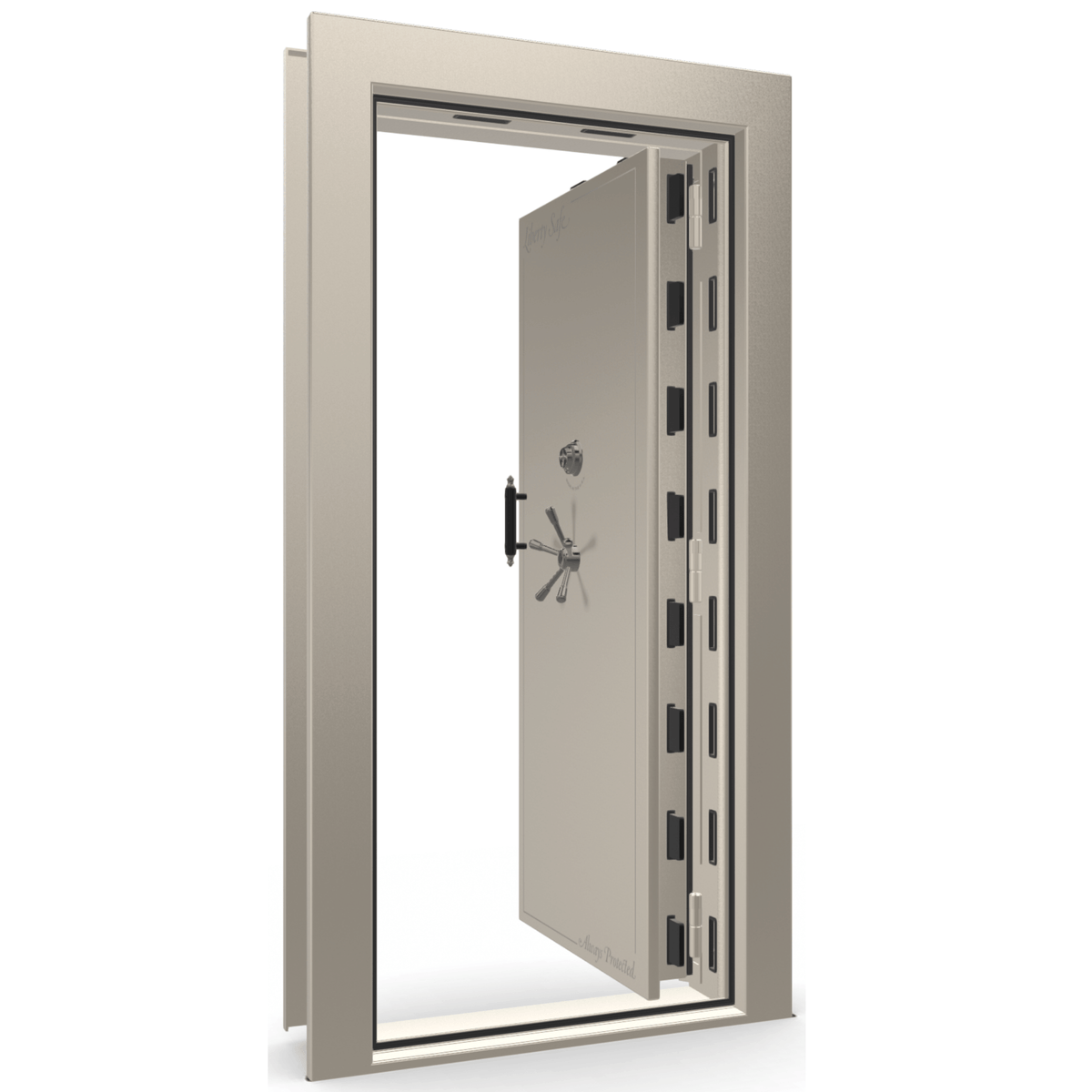 Vault Door Series | In-Swing | Right Hinge | Champagne Gloss | Mechanical Lock - open