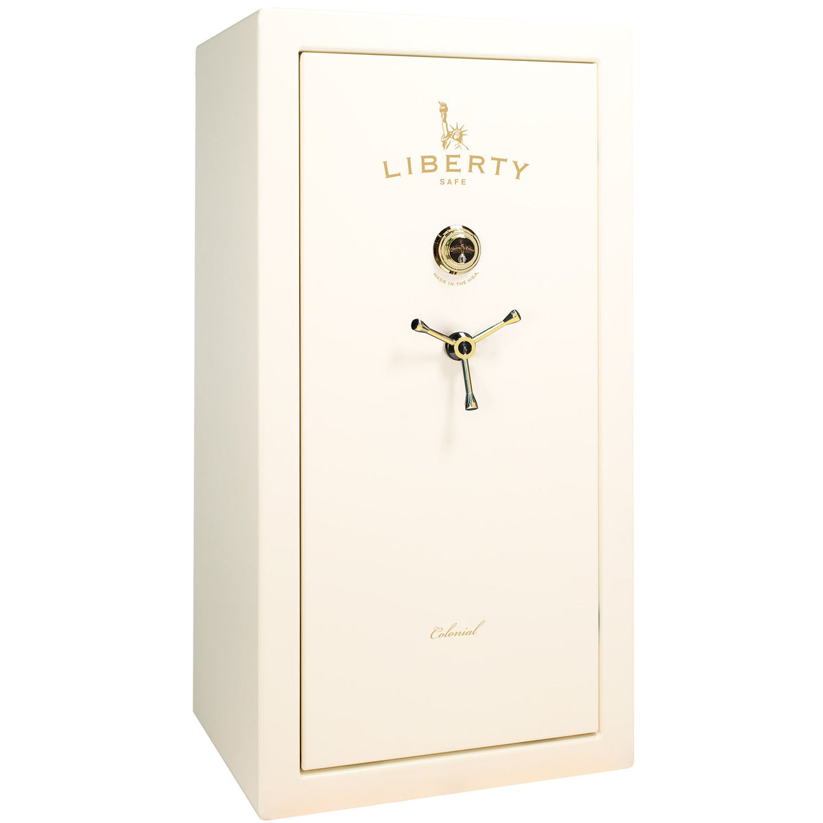 Colonial Series | Level 4 Security | 75 Minute Fire Protection | 23 PRO FLEX | DIMENSIONS: 60.5&quot;(H) X 30&quot;(W) X 22&quot;(D*) | White Gloss Brass | Electronic Lock Open - Closed