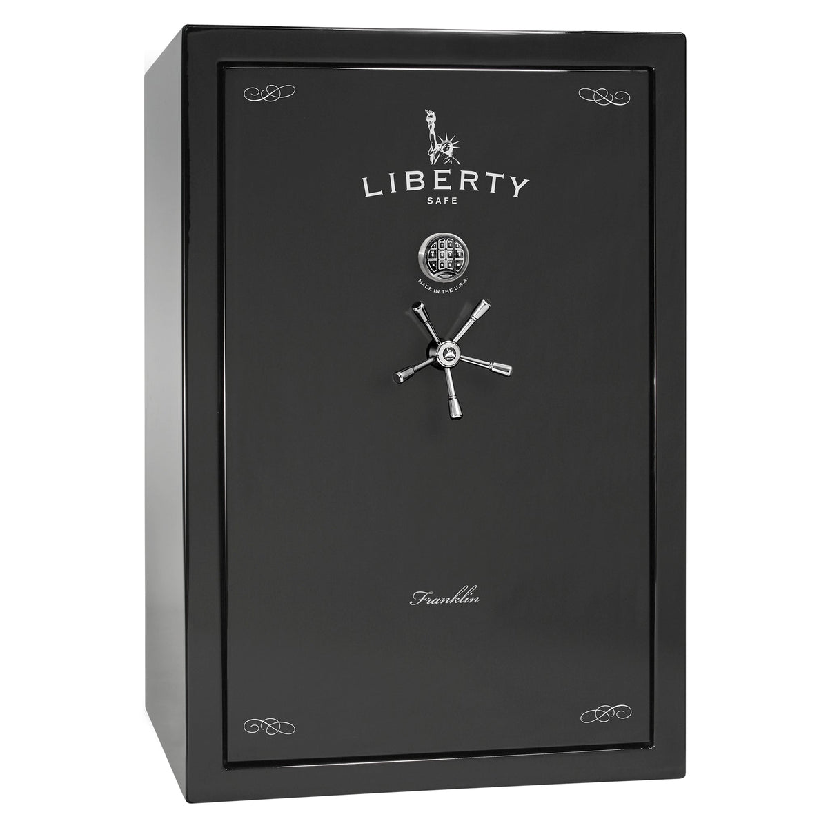 Franklin 45 | Pro Flex Interior | Level 5 Security | 110 Minute Fire Protection | Dimensions: 60.5&quot;(H) x 42&quot;(W) x 27.5&quot;(D) | Up to 60 Long Guns | Black Gloss | Electronic Lock - Closed